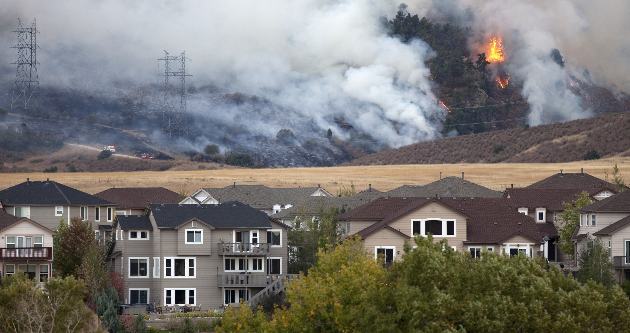 Wildfire by homes